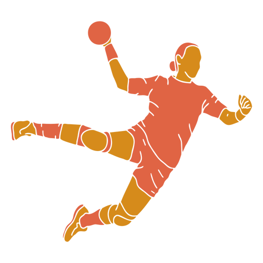 Handball Frau vorne flach PNG-Design
