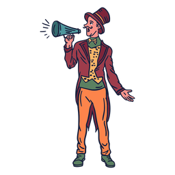 Dibujado a mano circo anfitrión Diseño PNG