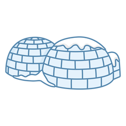 Igloos pair flat PNG Design