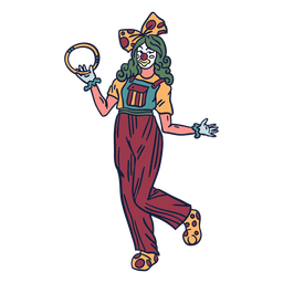 Joker Lady Circo desenhada à mão Desenho PNG