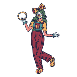 Joker lady circus hand drawn PNG Design