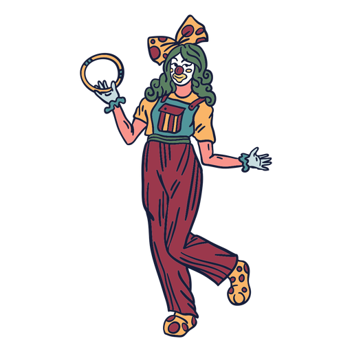 Dibujado a mano joker lady circus Diseño PNG