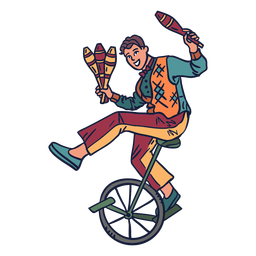 Ciclo de circo malabarista desenhado à mão Desenho PNG