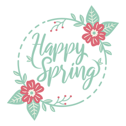 Lettering happy spring flat PNG Design