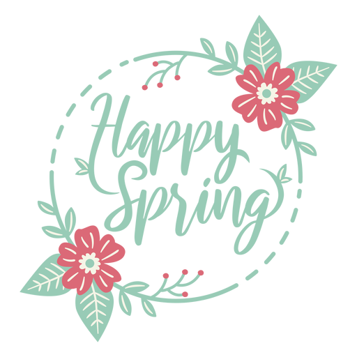 Download Lettering Happy Spring Flat Transparent Png Svg Vector File