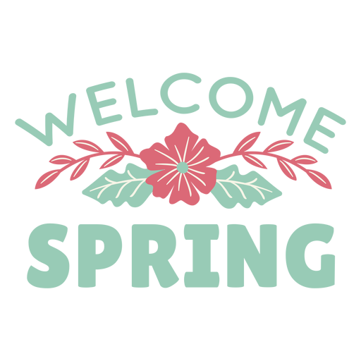 Letras de bienvenida primavera plana