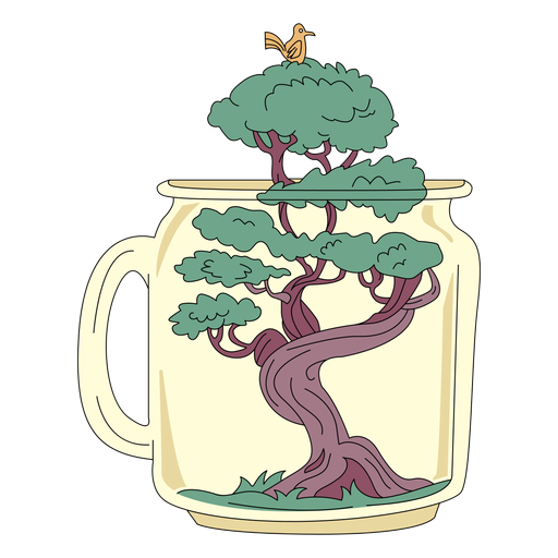 Árvore de bonsai de arte em frasco de pedreiro Desenho PNG