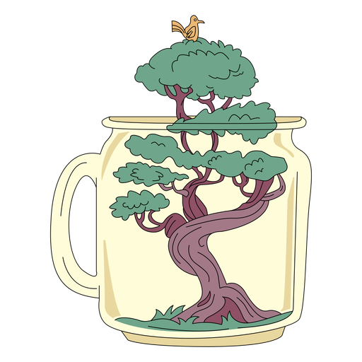 ?rvore de bonsai de arte em frasco de pedreiro Desenho PNG