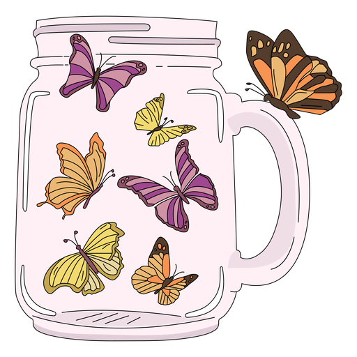 Einmachglas-Kunst-Schmetterlinge PNG-Design
