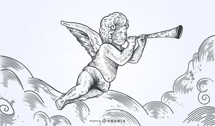 Ángel dibujado a mano