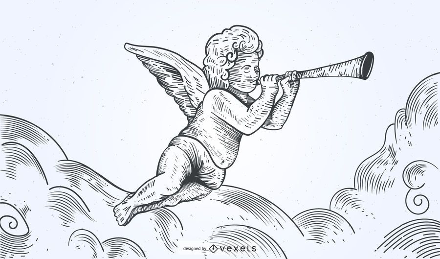 Anjo desenhado mão Anjo desenhado mão