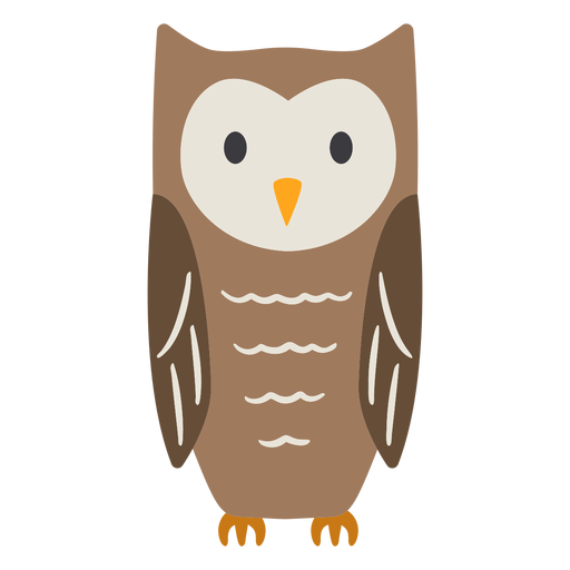 Owl dark brown eyes open stare flat PNG Design