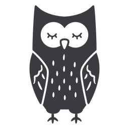 Eule dunkle Augen geschlossen flach PNG-Design