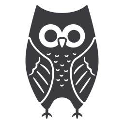 Búho ojos oscuros abiertos mirada plana Diseño PNG