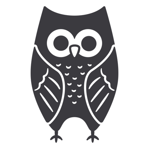 Owl dark eyes open stare flat PNG Design