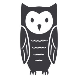 Owl dark slim eyes open stare flat PNG Design