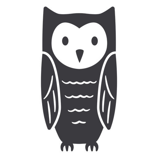 Owl dark slim eyes open stare flat PNG Design