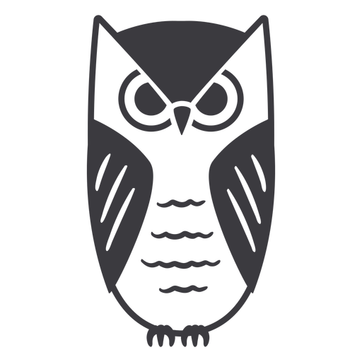 Owl eyes open stare flat PNG Design