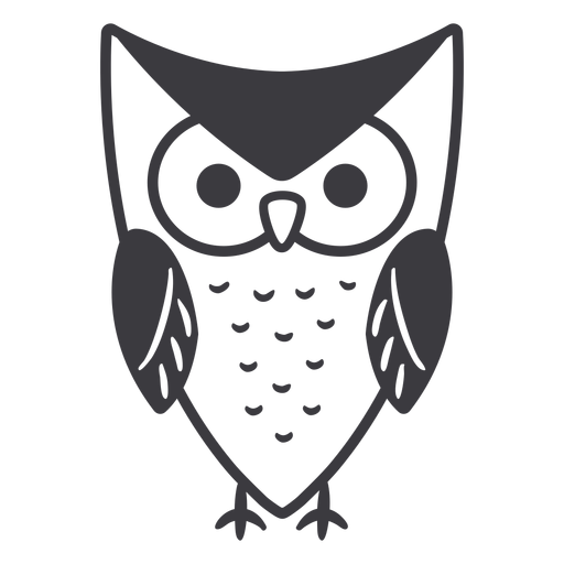 Owl light eyes open flat PNG Design