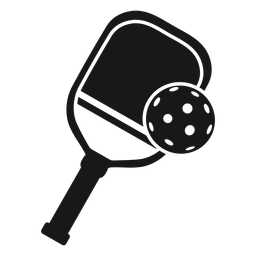 Paddle ball pickleball black PNG Design