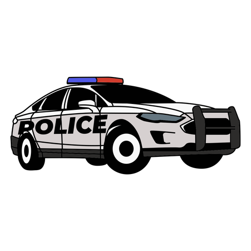 Polizeiauto beleuchtet modern rechts PNG-Design