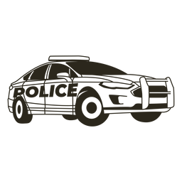 Police car lights modern right stroke PNG Design
