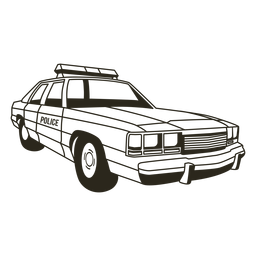 Polizeiauto beleuchtet rechten Strich PNG-Design