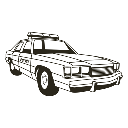 Police car lights right stroke - Transparent PNG & SVG vector file