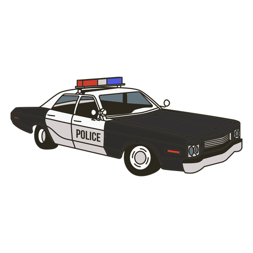 Police car lights right vintage PNG Design
