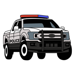 Police car pickup truck right PNG Design