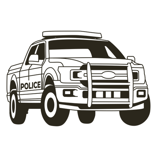 Diseño PNG Y SVG De Coche De Policía Camioneta Derecha Trazo Para Camisetas