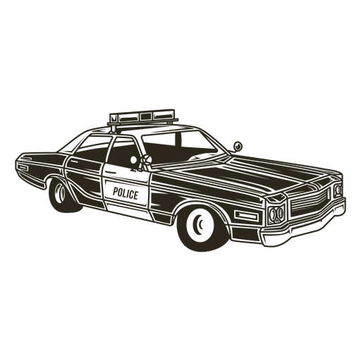 Carro de pol?cia vintage certo Desenho PNG