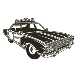 A sirene do carro da polícia acende direito Desenho PNG