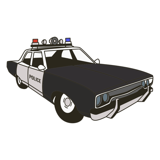 La sirena del coche de polic?a enciende el coche de polic?a derecho