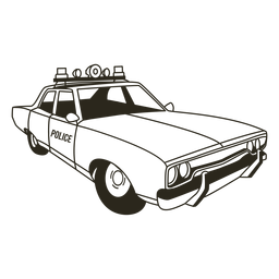 La sirena del coche de policía enciende el trazo derecho Diseño PNG