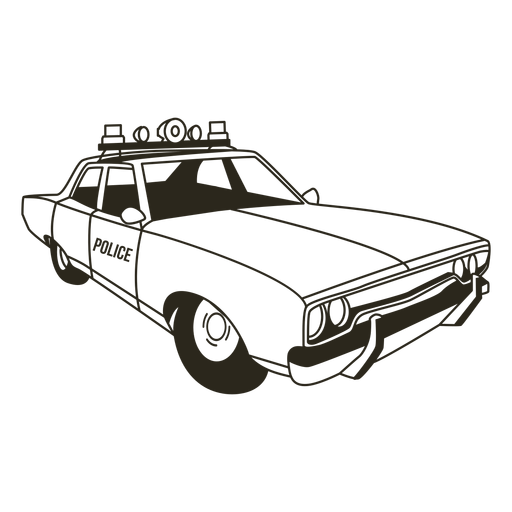 Design PNG E SVG De Luzes De Carro De Polícia Vintage Para Camisetas