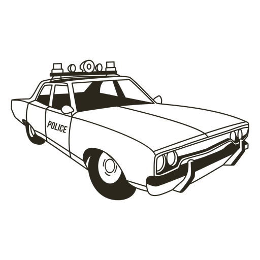 A sirene do carro da pol?cia acende no curso certo Desenho PNG