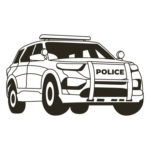 Police car truck right stroke - Transparent PNG & SVG vector file