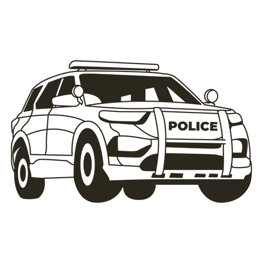 Polizeiwagen LKW rechten Schlag PNG-Design