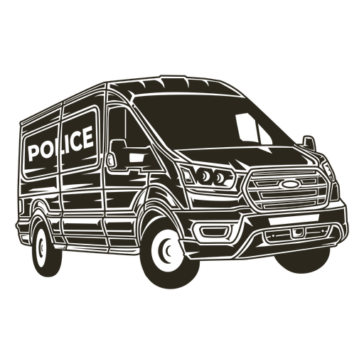 Police car van PNG Design