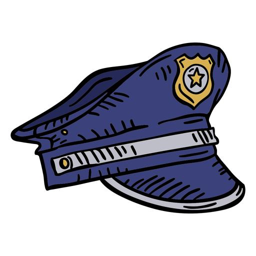 Police hat hand drawn Transparent PNG & SVG vector file