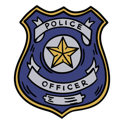 Dibujado a mano insignia de oficial de policía