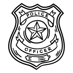 Traço de distintivo de policial Desenho PNG
