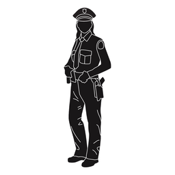 Policía mujer policía posición Diseño PNG