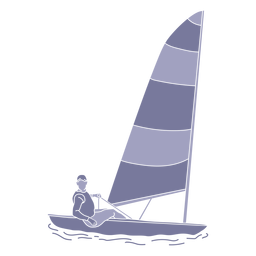 Sailing man flat PNG Design