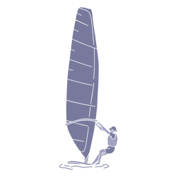 Sailing woman flat PNG Design