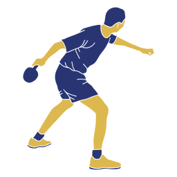 Tabletennis Man Hitting Flat PNG & SVG Design For T-Shirts