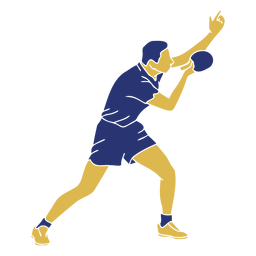 Tabletennis man serving flat PNG Design