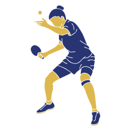 Tabletennis woman serving flat PNG Design