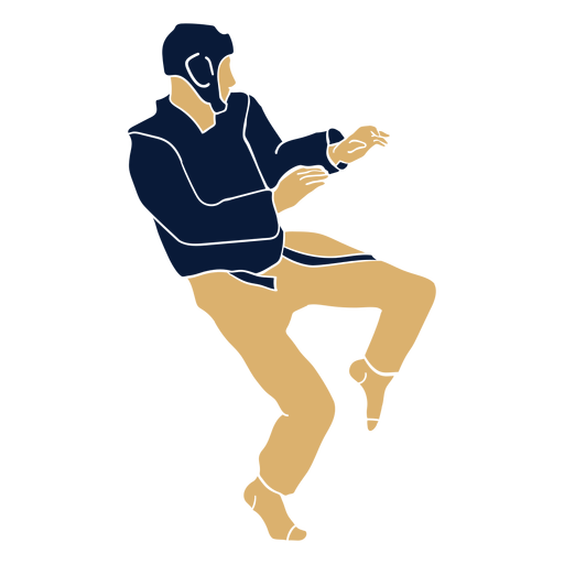 Taekwondo man posing flat PNG Design